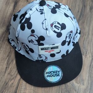 H&M Disney Cap with Mickey Mouse Black and White Design. Snapback Hat